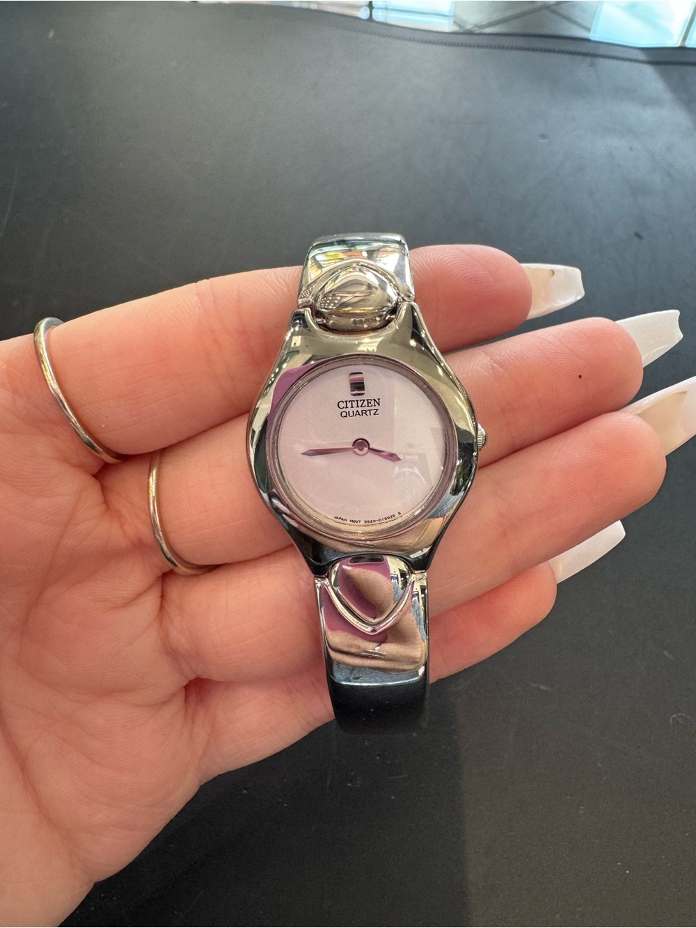 Vintage Citizen Quartz Women's Silver-Tone Bangle Bracelet Watch